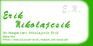 erik mikolajcsik business card